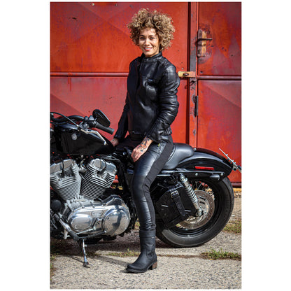 Trilobite Leder Leggings Damen schwarz, Skinny-Fit